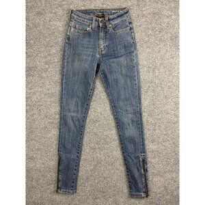 Saint Laurent Jeans Womens Small D05 W/SK Skinny Ankle Zip Mid Rise Denim